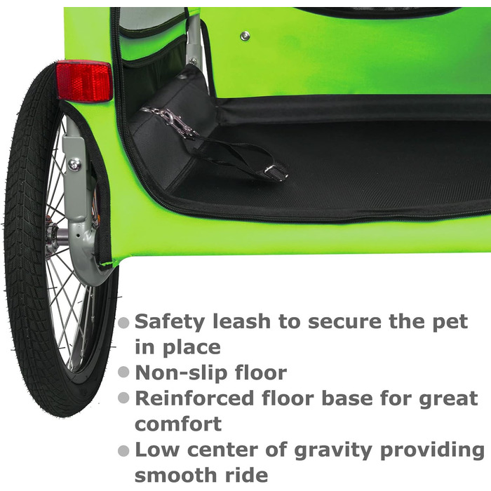DOGGYHUT® Tobi - великий велопричіп для собак, 35 кг, зелений