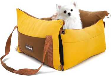 Автомобільний лежак для собак, до 15 кг, з висувним лежанком, знімний, з кишенями, з ременями безпеки (зелений)