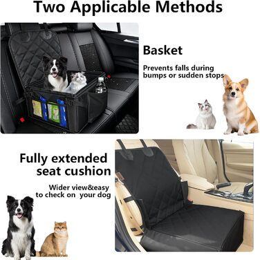 Автокрісло для собак, стабільне, водонепроникне, для маленьких та середніх порід, з посиленими стінками та ременями безпеки