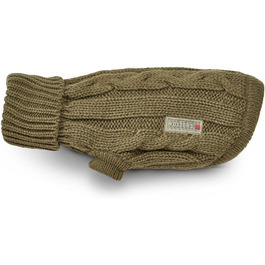 Вольтерс: светр з в'язаним візерунком для мопсів та компанії, розмір 30 см, колір оливковий