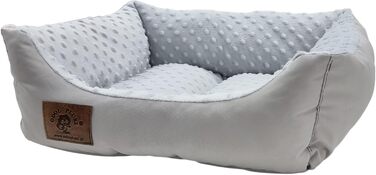 Ліжко для собак Odolplusz: м'який кошик-софа для маленьких собак, 50x40 см (сірий) | з наповнювачем з силіконових кульок | гіпоалергенне