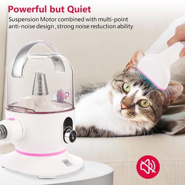 Набір для догляду за собаками Garvee: пилосос для видалення шерсті, 13.4 кПа, 2 л, 5 насадок