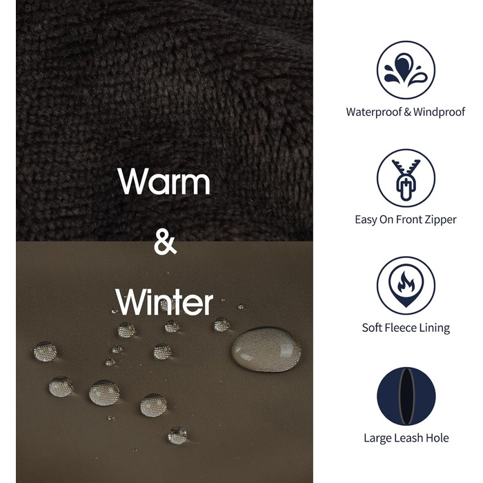 Зимові куртки та зимові пальта для собак IECOii, тепла зимова куртка для собак, пальта для собак, зимові пальта для собак, куртка-жилет для собак, теплий зимовий одяг для собак, водонепроникні куртки для собак, зелений колір, розмір M (обхват грудей: 53 с