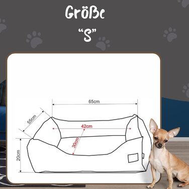 М'яке ліжко-корзина для собак 'Kinia' (Superheld, S) з високими бортиками, з велюрової тканини