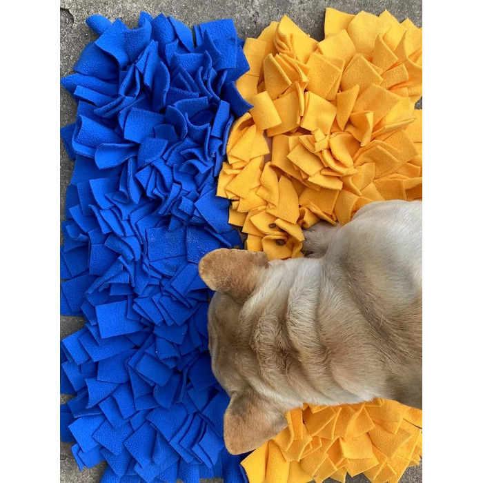 Міцна шнуркова килимок для собак великих порід, Max Stitch Design, 45 x 60 см, блакитний та жовтий кольори