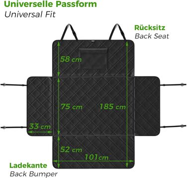 Захист для багажника автомобіля BELISY для собак: водовідштовхувальний килимок з захистом бокових стінок та краю вантажного відсіку, антиковзаюча поверхня, 185 x 101 x 35 см. Преміум якість, універсальний розмір.
