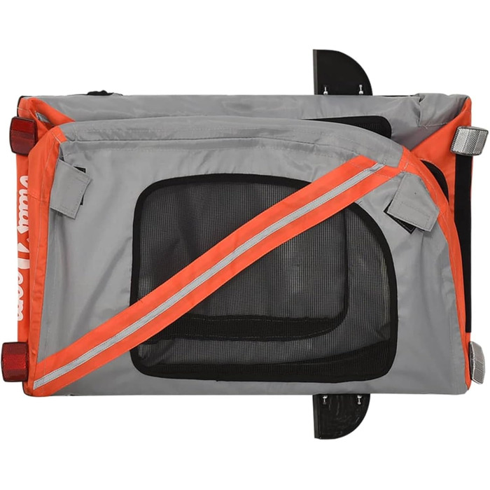 Причіп для тварин на велосипед, Oxford, оксфордська тканина та метал, тип 1, помаранчевий (124 x 53 x 53 см)