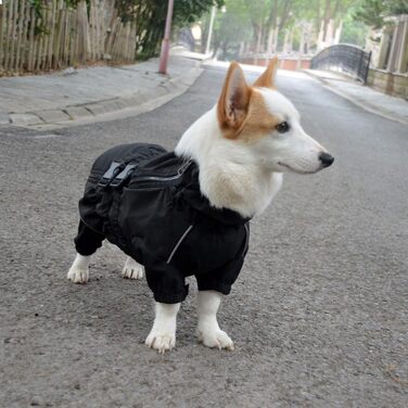 Водонепроникна куртка для собак, легка та безпечна куртка-дощ для собак, вітро- та снігонепроникний жилет для собак маленьких, середніх та великих порід. Чорний M (для маленьких собак) Чорний