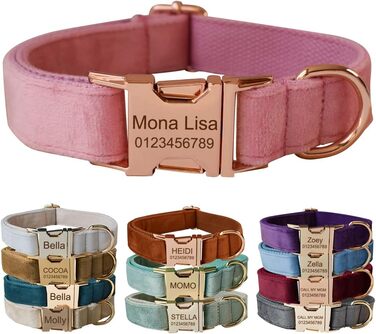Іменний нашийник для собак з металевою застібкою, індивідуальні адресники для тварин з гравіюванням імені, телефону та адреси (Стиль А)