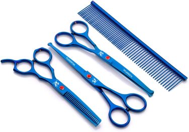 Набір професійних ножиць для грумінгу домашніх тварин 4,5-6,5 дюймів, з нержавіючої сталі, безпечні закруглені кінчики