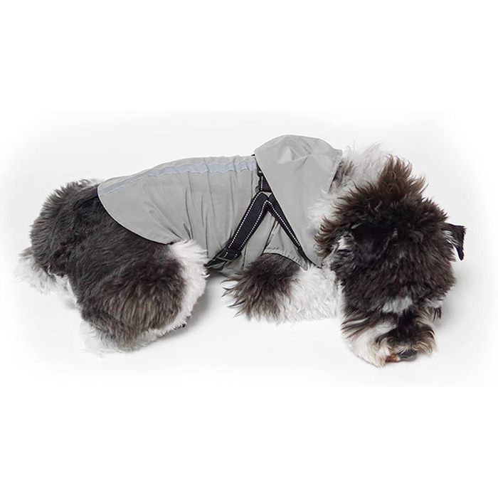 Дощовик для собак PETCUTE: водонепроникний дощовик-куртка з отвором для повідка, з відбиваючими смугами, для малих, середніх та великих собак (XL, сірий)