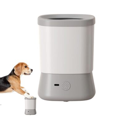 Очисник лап для собак Walopola – портативний скребок для лап з бризкозахистом, 2 швидкості, аксесуар для купання лап, ідеально для кемпінгу, подорожей, щоденних прогулянок (сірий)