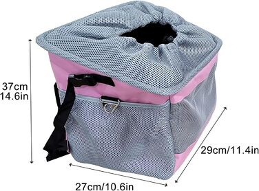 Корзина для собак на велосипед, блакитна, з 4 сітчастими вікнами, для цуценят та маленьких тварин до 7 кг, 29*27*37 см