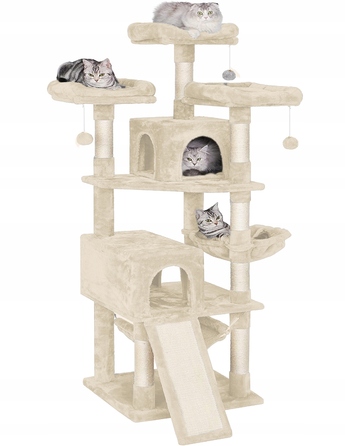 Низька дряпалка, висока дряпалка, лежанка та килимки-дряпалки