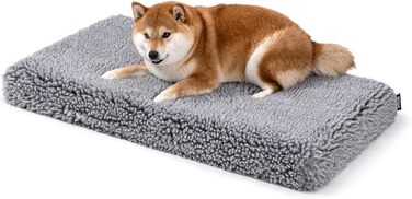 Лежанка для собак Toutwool 10см, стійка до кусання, ортопедична, для маленьких порід, 58x41x10 см, сіра