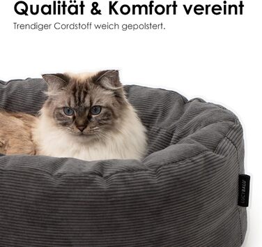 Котяче ліжко LucyBalu Dinghy, біле, м'яке, для малих і великих котів, знімний чохол, пране, лежанка, диван, подушка