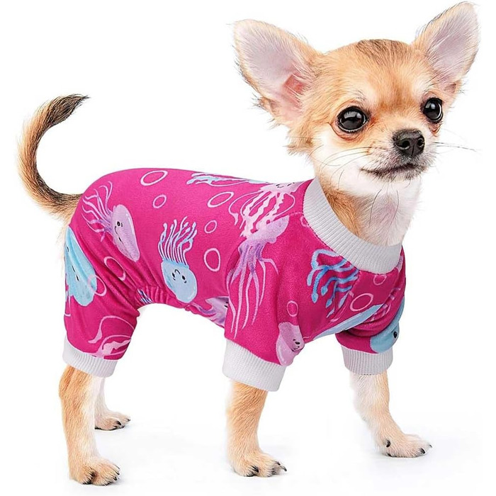 Піжама для собак, комбінезон для Yorkie/Chihuahua, банан, зручний, одяг для собак, тепла нічна сорочка (Medusa, S)