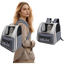 Рюкзак для кота з сіткою, рюкзак для собак, рюкзак для тварин до 15 кг, дихаючий, чорний