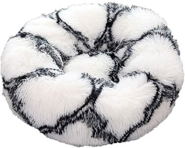 Кругле плюшеве ліжко для домашніх тварин Gradient: м'яке, тепле, водонепроникне, діаметр 50 см, чорний колір