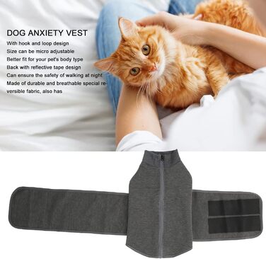 Жакети та жилети для собак від тривоги: комфортний одяг для собак, що переживають тривогу, зняття тривоги, заспокійлива жилетка-обгортання, дихаюча тканина, розмір S