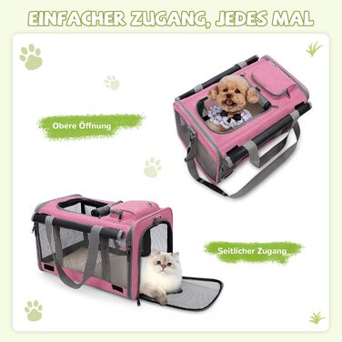 Транспортна сумка для котів та собак до 9 кг ALLSOPETS, дихаюча, для подорожей та до ветеринара (меланж рожевий)