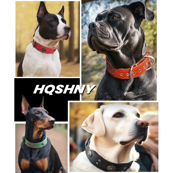 Шкіряний нашийник для собак, 5 см, ручної роботи, преміум-якість, для великих та середніх порід, золото-чорний, розмір M (46.5-57.5 см)