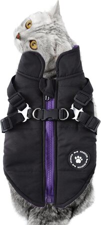 Зимовий теплий одяг для собак, флісова куртка, водонепроникна, утеплена, для цуценят та собак різних розмірів (Чорний, M)
