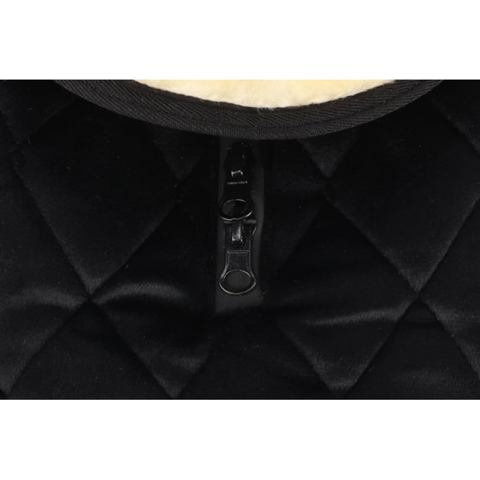 Зимовий теплий нашийник для собак Flamingo Jaffa чорного кольору, 55 см, з флісовою підкладкою, водовідштовхувальний, з клямками, для повірця, високий комір, XL