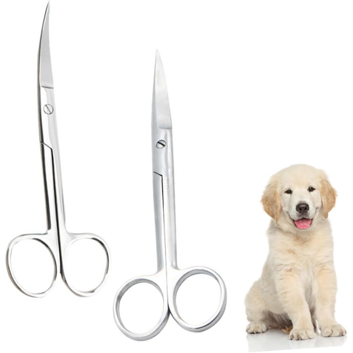 Набір професійних ножиць для грумінгу собак та котів BESTYASH (4 шт.) - прямі та вигнуті, нержавіюча сталь, ергономічний дизайн