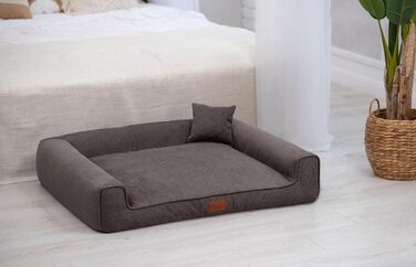 Собаче ліжко Sofi Grosse - м'яке, миється, з поліуретану, для собак середніх та маленьких порід (XXL, 130x100 см, коричневе)