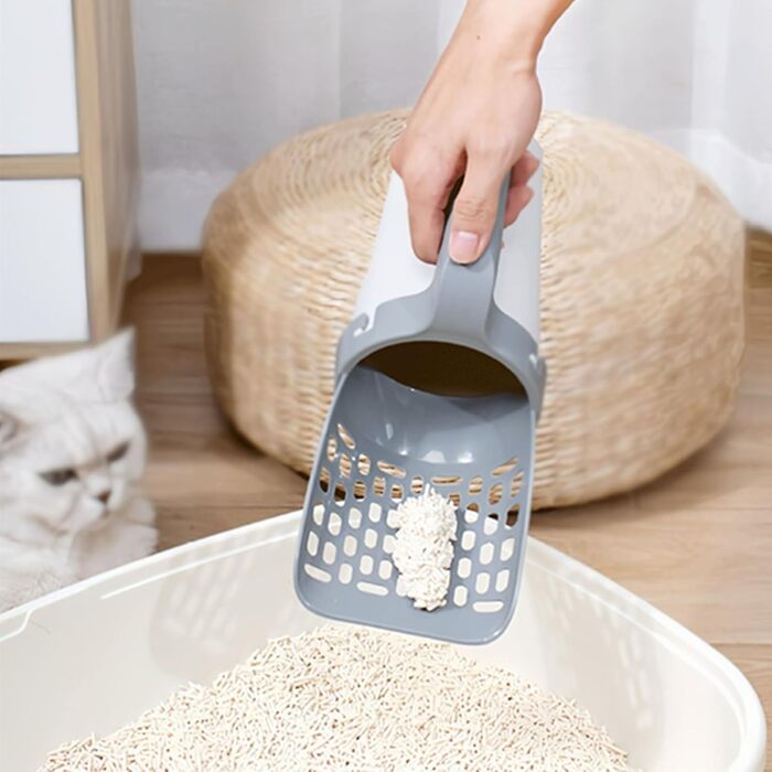 Лопатка для котячого туалету DsLkjh Kitty Scoop з тримачем, портативна, багаторазова, з мішечками для сміття, покращена модель 2023 року