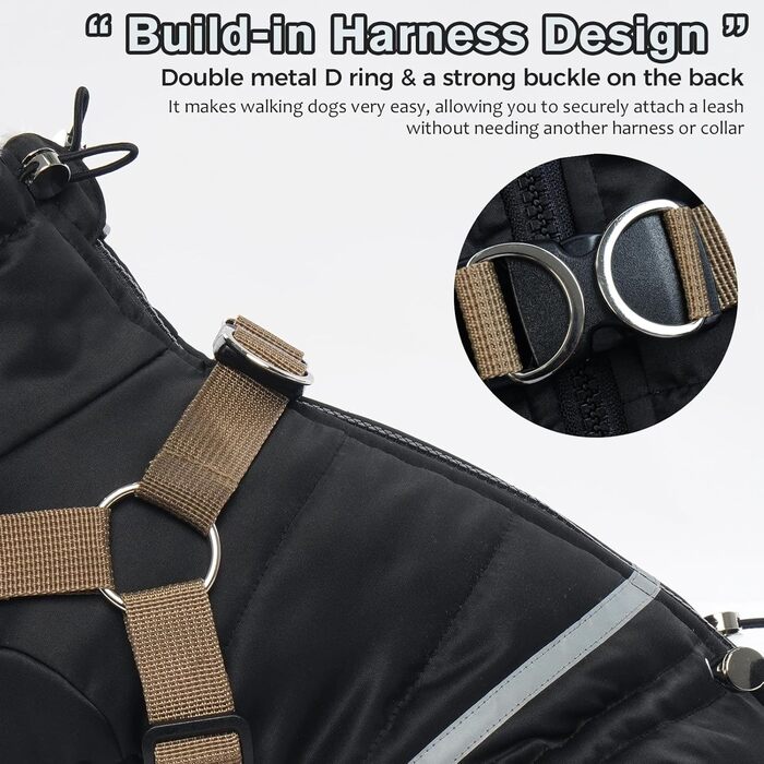 Зимовий теплий одяг для собак S, куртка для маленьких собак, теплий костюм для чихуахуа та бульдога (чорний, S)