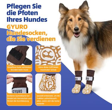 Шкарпетки для собак антиковзаючі, для дому, захист лап, XL, хакі
