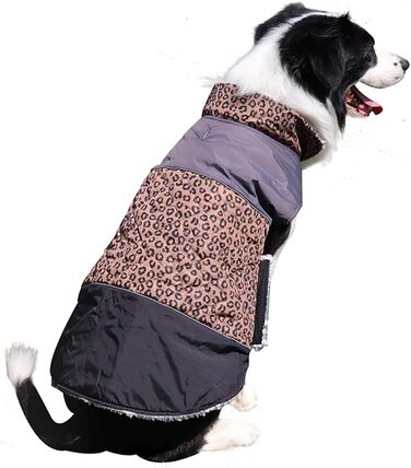 Водонепроникний зимовий теплий одяг для собак - теплий зимовий одяг для маленьких та середніх собак, двосторонній (Коричневий, XL) XL Коричневий
