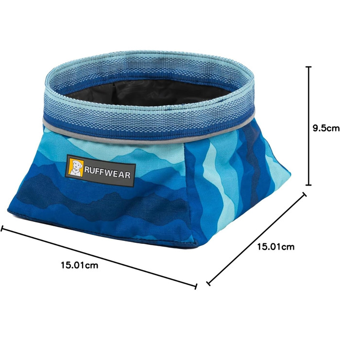 Ruffwear Quencher: Складаний дорожній миска для води для собак (Coastal Mountains, M)