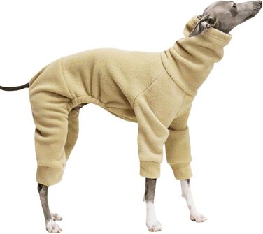 Теплий зимовий комбінезон для італійських віндхундів, м'який флісовий роллінговий халат, повсякденний теплий одяг для Whippet (жовтий, S)