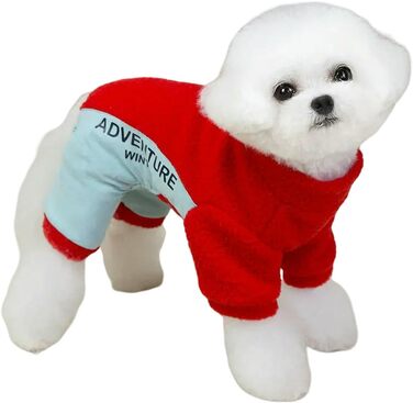 Піжама для собак, теплий зимовий одяг, термопіжама для маленьких собак, комбінезон, модна одяг для домашніх тварин, червоний колір, розмір XL