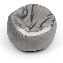Кругле ліжко для собак та котів, плюшеве, м'яке, 50 см (сірий колір)