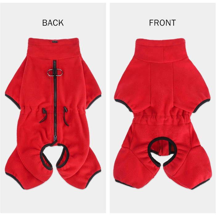 Зимовий теплий одяг для собак SCENEREAL: флісовий пуловер з інтегрованим шлейкою, тепла куртка з ролетним коміром для маленьких та великих собак