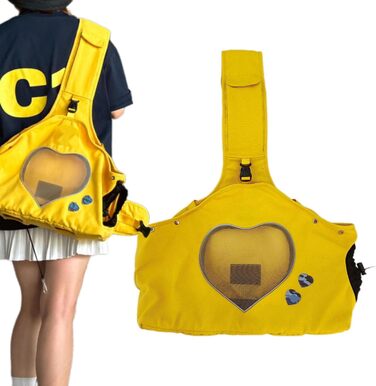 Транспортна сумка для собак та котів, переноска для тварин, зелено-жовта, 35.8 x 40.9 x 16.69 см