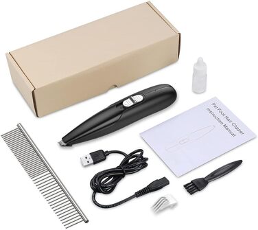 Електрична машинка для стрижки котів та собак та котів Brifit, USB-зарядка, тиха, чорна