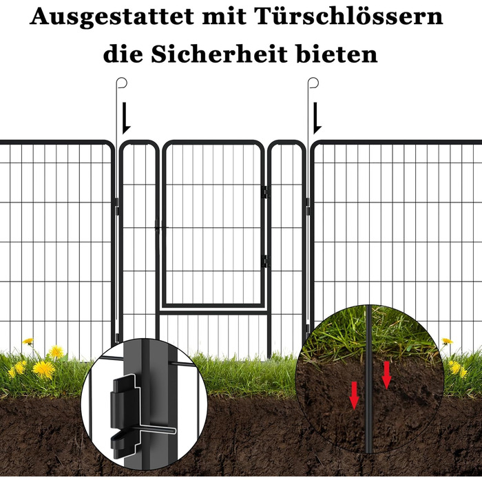 Вольєр для цуценят LZQ: розбірний вольєр для собак, 8 панелей 80x65 см, для дому та саду