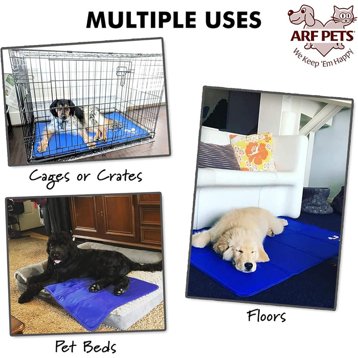 Охолоджуючий килимок для собак Arf Pets, нетоксичний, міцний, для будок, кліток і лежанок, без електрики, гелевий, 15,5x19,5 см