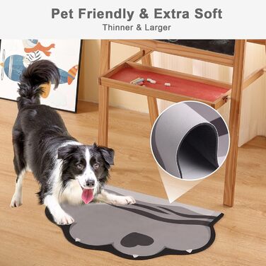 Килимок для котячого корму Stiio, гумова основа, нековзний, вологостійкий, 43.2 x 71.1 см, сірий