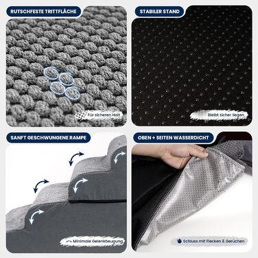 Сходинки для собак Mora Pets: зручні та безпечні сходи для ліжка та дивану, 4 сходинки, антиковзаюча поверхня, знімний чохол, 50 см висота