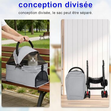 Дитяча коляска для собак та котів Homewell, складана, до 20 кг, сіра