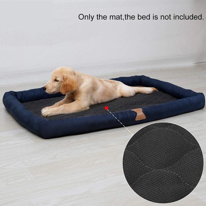 Водонепроникний килимок для собак, миючий, неслизький, швидковисихаючий, для дивана, авто, клітки, трави, ліжка (великий: 100 x 67 см, сірий)