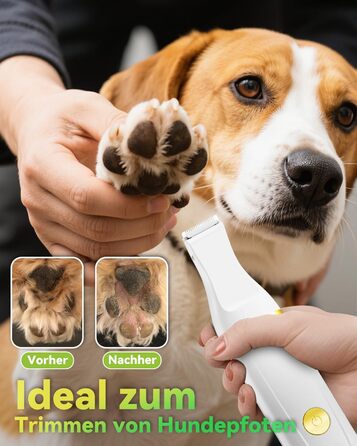 Триммер для собак і котів Unibono Leise - акумуляторний, 4 насадки для грумінгу, 7000 об/хв