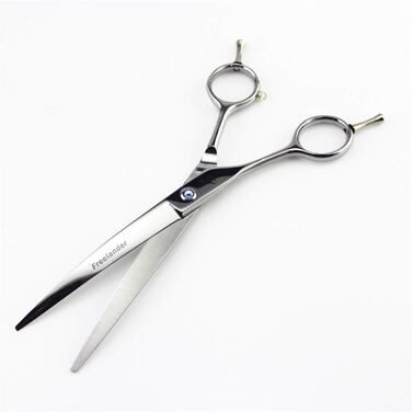 Професійна шерстьрізальна ножиця для грумінгу котів та собак, 18 см, для лівшів, високоякісна сталь, прямий зріз, з гребінцем
