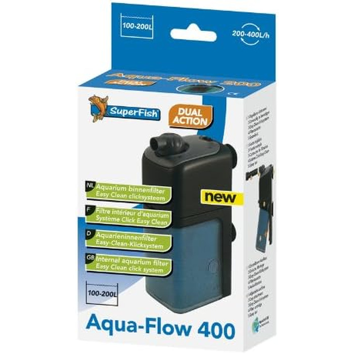 Акваріумний фільтр Superfish Aqua-flow-100 для води в акваріумі, чорний (UK-вилка)